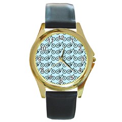 Mountain Bike - Mtb - Hardtail And Dirt Jump Round Gold Metal Watch by DinzDas