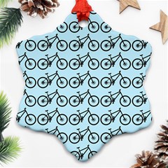 Mountain Bike - Mtb - Hardtail And Dirt Jump Snowflake Ornament (two Sides) by DinzDas