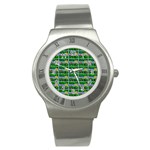 Game Over Karate And Gaming - Pixel Martial Arts Stainless Steel Watch Front