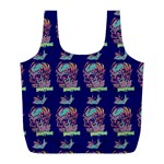 Jaw Dropping Horror Hippie Skull Full Print Recycle Bag (L) Front