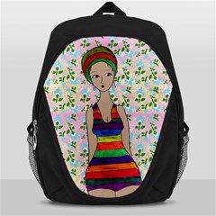 Tan Swimmer Flowerwall Backpack Bag by snowwhitegirl