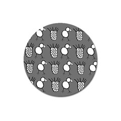 Grey Base, B&w Chpa Pattern Design Magnet 3  (round) by CHPALTD