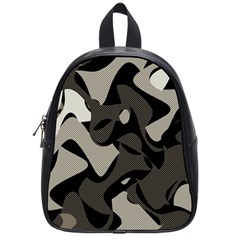 Trippy Sepia Paint Splash, Brown, Army Style Camo, Dotted Abstract Pattern School Bag (small) by Casemiro