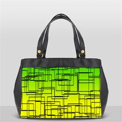 Geometrical Lines Pattern, Asymmetric Blocks Theme, Line Art Oversize Office Handbag by Casemiro