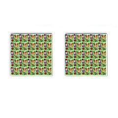 Purple Glasses Girl Pattern Green Cufflinks (square) by snowwhitegirl