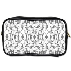 Grey And White Abstract Geometric Print Toiletries Bag (two Sides) by dflcprintsclothing