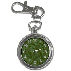 Green Army Camouflage Pattern Key Chain Watches by SpinnyChairDesigns