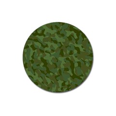 Green Army Camouflage Pattern Magnet 3  (round) by SpinnyChairDesigns