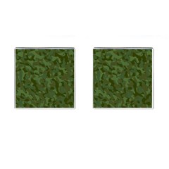 Green Army Camouflage Pattern Cufflinks (square) by SpinnyChairDesigns