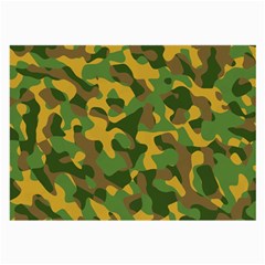 Yellow Green Brown Camouflage Large Glasses Cloth by SpinnyChairDesigns