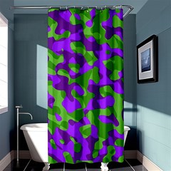 Purple And Green Camouflage Shower Curtain 36  X 72  (stall)  by SpinnyChairDesigns