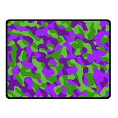 Purple And Green Camouflage Double Sided Fleece Blanket (small)  by SpinnyChairDesigns