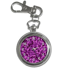 Dark Purple Camouflage Pattern Key Chain Watches by SpinnyChairDesigns