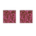 Pink and Brown Camouflage Cufflinks (Square) Front(Pair)