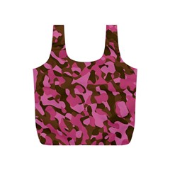 Pink And Brown Camouflage Full Print Recycle Bag (s) by SpinnyChairDesigns