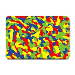 Colorful Rainbow Camouflage Pattern Small Doormat  by SpinnyChairDesigns