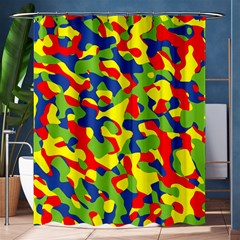 Colorful Rainbow Camouflage Pattern Shower Curtain 60  X 72  (medium)  by SpinnyChairDesigns