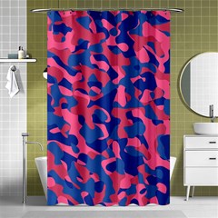 Blue And Pink Camouflage Pattern Shower Curtain 48  X 72  (small)  by SpinnyChairDesigns