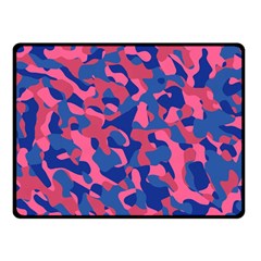 Blue And Pink Camouflage Pattern Double Sided Fleece Blanket (small)  by SpinnyChairDesigns