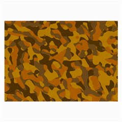 Brown And Orange Camouflage Large Glasses Cloth by SpinnyChairDesigns