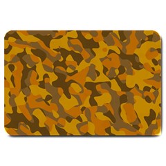 Brown And Orange Camouflage Large Doormat  by SpinnyChairDesigns