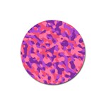 Pink and Purple Camouflage Magnet 3  (Round) Front