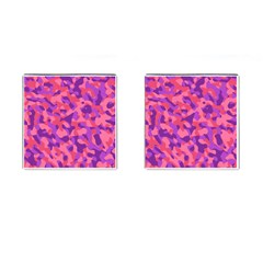 Pink And Purple Camouflage Cufflinks (square) by SpinnyChairDesigns