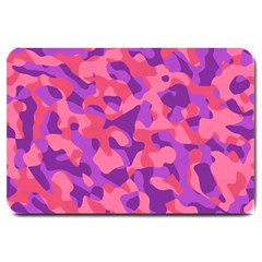 Pink And Purple Camouflage Large Doormat  by SpinnyChairDesigns