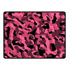 Black And Pink Camouflage Pattern Double Sided Fleece Blanket (small)  by SpinnyChairDesigns