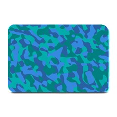 Blue Turquoise Teal Camouflage Pattern Plate Mats by SpinnyChairDesigns