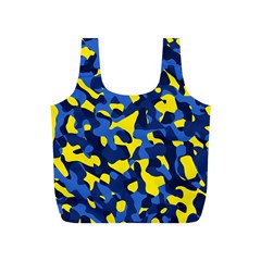 Blue And Yellow Camouflage Pattern Full Print Recycle Bag (s) by SpinnyChairDesigns