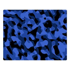 Black And Blue Camouflage Pattern Double Sided Flano Blanket (large)  by SpinnyChairDesigns