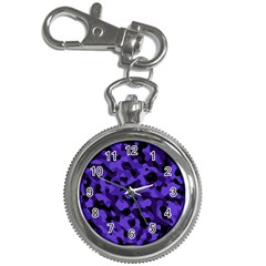 Purple Black Camouflage Pattern Key Chain Watches by SpinnyChairDesigns