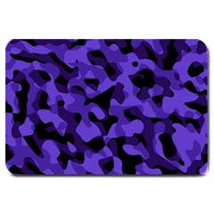 Purple Black Camouflage Pattern Large Doormat  by SpinnyChairDesigns