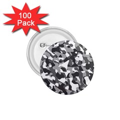 Grey And White Camouflage Pattern 1 75  Buttons (100 Pack)  by SpinnyChairDesigns