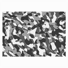 Grey And White Camouflage Pattern Large Glasses Cloth by SpinnyChairDesigns