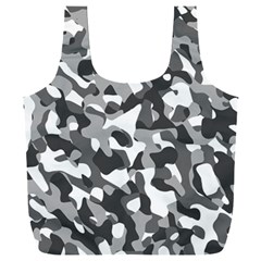 Grey And White Camouflage Pattern Full Print Recycle Bag (xxxl) by SpinnyChairDesigns