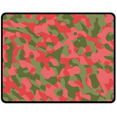 Pink And Green Camouflage Pattern Fleece Blanket (medium)  by SpinnyChairDesigns