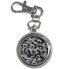 Grey And Black Camouflage Pattern Key Chain Watches by SpinnyChairDesigns