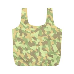 Light Green Brown Yellow Camouflage Pattern Full Print Recycle Bag (m) by SpinnyChairDesigns