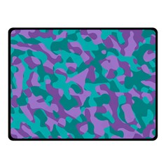 Purple And Teal Camouflage Pattern Double Sided Fleece Blanket (small)  by SpinnyChairDesigns