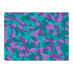 Purple And Teal Camouflage Pattern Double Sided Flano Blanket (mini)  by SpinnyChairDesigns