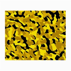 Black And Yellow Camouflage Pattern Small Glasses Cloth by SpinnyChairDesigns