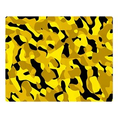 Black And Yellow Camouflage Pattern Double Sided Flano Blanket (large)  by SpinnyChairDesigns