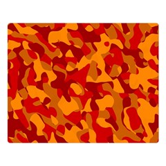 Red And Orange Camouflage Pattern Double Sided Flano Blanket (large)  by SpinnyChairDesigns