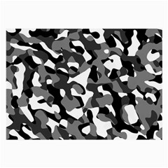 Black And White Camouflage Pattern Large Glasses Cloth by SpinnyChairDesigns