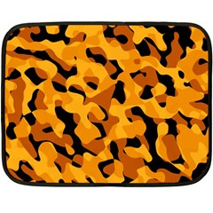 Orange And Black Camouflage Pattern Fleece Blanket (mini) by SpinnyChairDesigns