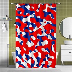 Red White Blue Camouflage Pattern Shower Curtain 48  X 72  (small)  by SpinnyChairDesigns