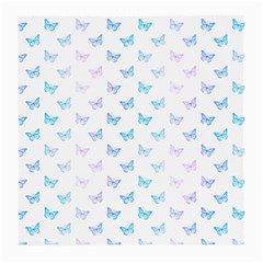 Light Blue Pink Butterflies Pattern Medium Glasses Cloth by SpinnyChairDesigns