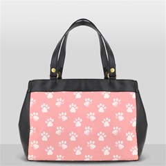 Animal Cat Dog Prints Pattern Pink White Oversize Office Handbag by SpinnyChairDesigns